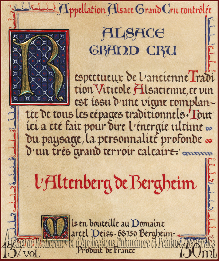 Contre-étiquette du Grand Cru Altenberg Image