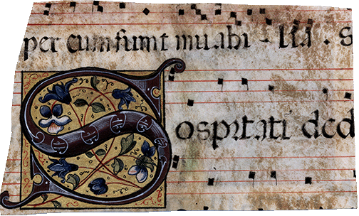 enluminure - Deux pages ouvertes Folio 1 verso Folio 2 recto enluminure