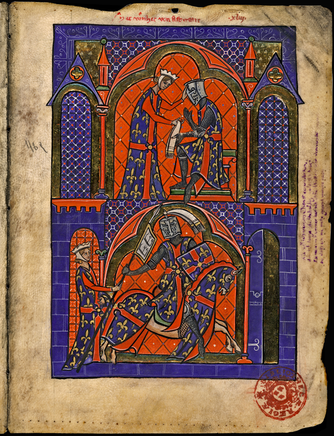 enluminure -  Départ au tournoi enluminure